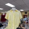 Light Yellow Button-Down Short Sleeve Blouse